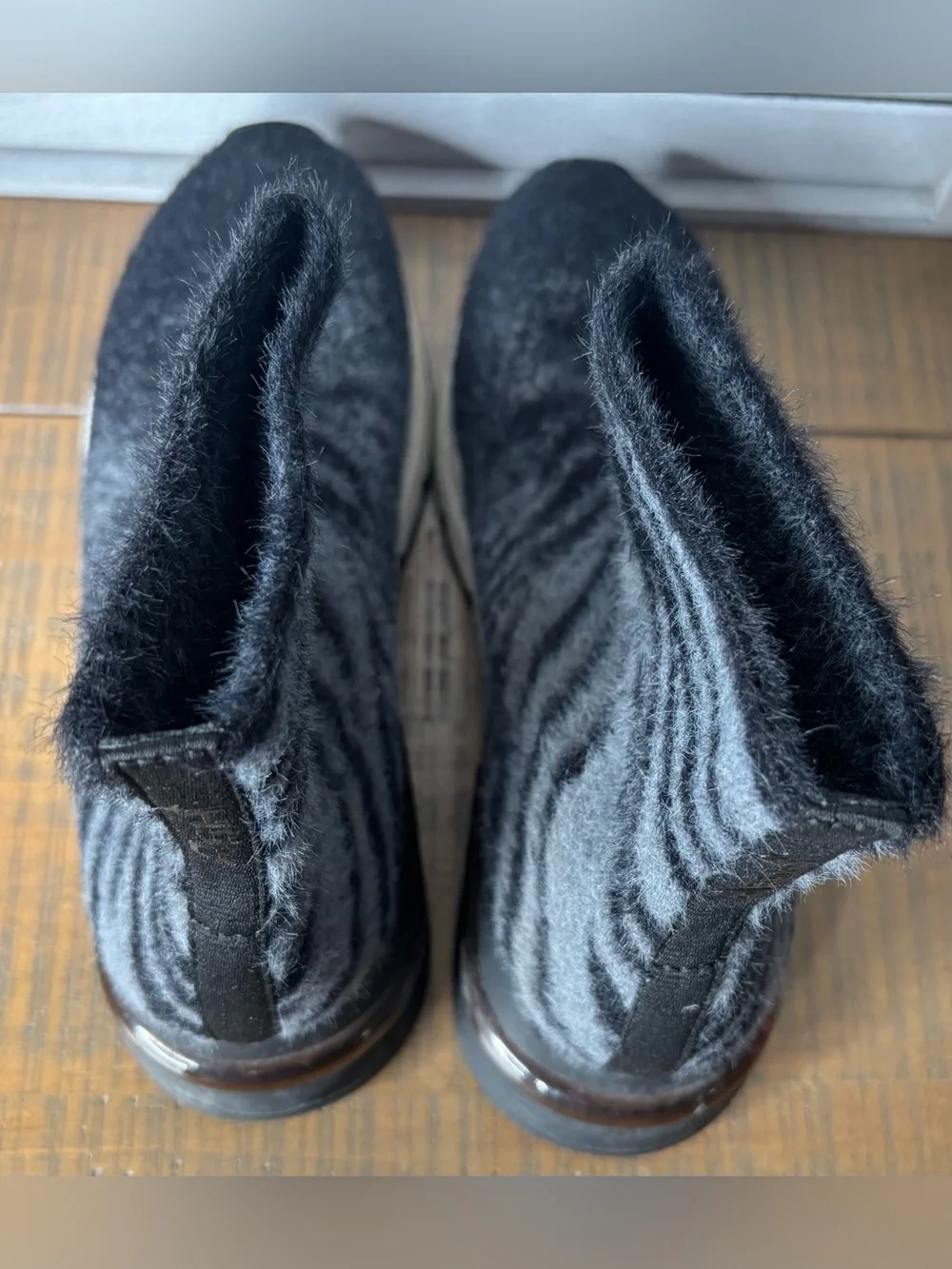 ASH Links Tiger Stripe Knit Sock Sneaker Boots Black Grey High Top Size 38 US 7.